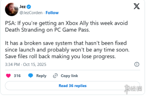 Xbox联手小岛秀夫修复《死亡搁浅》导演剪辑版存档Bug_游侠网 Ali213.net（小岛秀夫与Xbox协作修复《死亡搁浅》导演剪辑版存档问题）