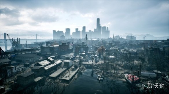 游戏场景：城市街道与高楼