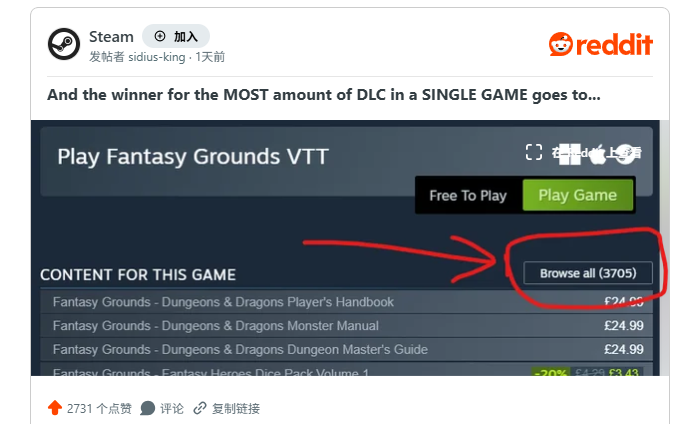 某某独家：玩家发现Steam史上DLC最多作品 发售5年多达3705个